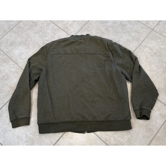 LL Bean Green Shacket Jacket Coat Flannel Lined Full Zip Traditional Fit Sz L - Picture 5 of 10